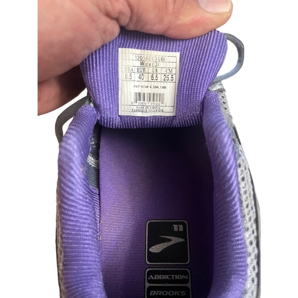Brooks Addiction 11 DNA Silver Purple Running Shoes Women's 8.5 - Picture 8 of 10
